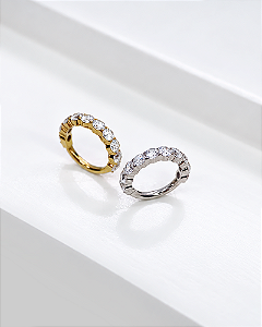 Piercing Argola com Zircônias Bold - Titânio