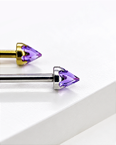 Piercing Barbell com Ametista - Titânio