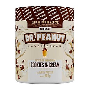 Pasta de Amendoim Sabor Cookies & Cream com Whey Protein 600g - Dr.