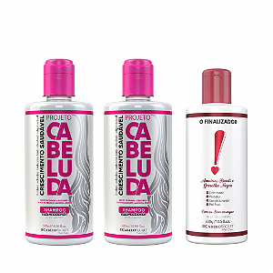 02 Shampoos Projeto Cabeluda 500ml + 01 O Finalizador 300g