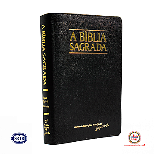 Bíblia ACF Super Legível com Ref. e Mapas - Couro Legítimo Preta