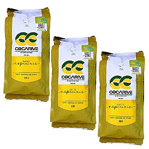 Café Especial Torrado em Grãos Cocarive 500g da Região Mantiqueira de Minas 100% Arábica Sem Glúten Carmo de Minas Kit com 3 unidades