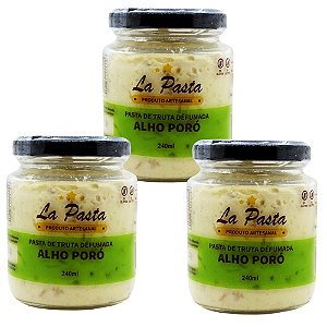 Pasta De Truta Defumada com Alho Poró Pote 240ml La Pasta Kit com 3 unidades