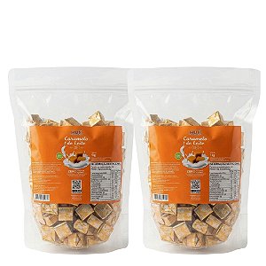 Caramelo de Leite Diet Hué (Sem Adição de Açúcares) Sem Glúten Pacote 1KG​ Kit 2 unidades