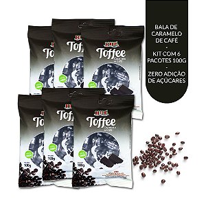 Bala Toffee Caramelo de Café Zero Hué (Sem Adição de Açúcares) Sem Glúten Pacote 100g Diet Kit 6 unidades