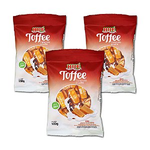 Bala Toffee Caramelo de Leite Zero Hué (Sem Adição de Açúcares) Sem Glúten Pacote 100g Diet Kit com 3 unidades