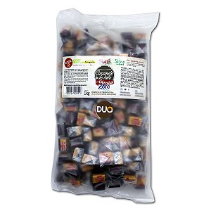 Bala Duo Caramelo de Leite Diet com Chocolate Hué (Sem Adição de Açúcares) Sem Glúten Pacote 1KG