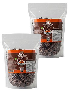 Bala Duo Caramelo de Leite Diet com Chocolate Hué (Sem Adição de Açúcares) Sem Glúten Pacote 1KG Kit 2 unidades