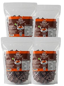 Bala Duo Caramelo de Leite Diet com Chocolate Hué (Sem Adição de Açúcares) Sem Glúten Pacote 1KG Kit 4 unidades