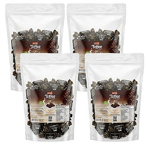 Bala Toffee Caramelo de Café Diet Hué (Sem Adição de Açúcares) Sem Glúten Pacote 1KG Kit com 4 unidades