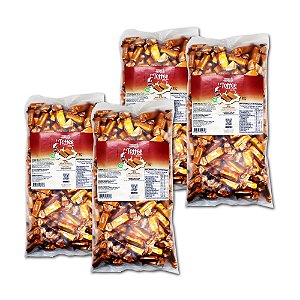 Bala Toffee de Caramelo de Leite Zero Diet Hué Pacote 1kg Fonte de Fibras Kit com 4 unidades