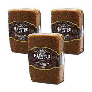 Paçoca Cremoso Gourmet Tablete 400g Maestro Kit com 3 unidades