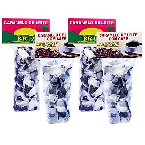 CARAMELO DE LEITE PURO E COM CAFÉ 100g BALAS BRIZON KIT 4 UN