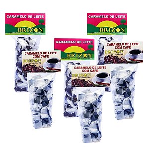 CARAMELO DE LEITE PURO E COM CAFÉ 100g BALAS BRIZON KIT 6 UN