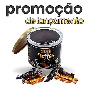 Promoção de Lançamento Bala Toffee Misto Diet Hué 150g com os sabores Café, Leite e Chocolate "Latinha Presente"