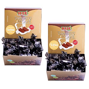 Bala Toffee de Caramelo de Café Diet Hué Sem Glúten Display 500g kit com 2 unidades
