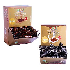 Kit Bala Toffee Caramelo Hué Torção Café e Chocolate Diet Display com 2 unidades
