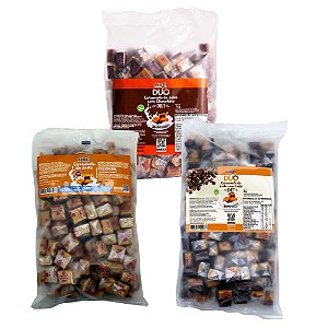 Bala De Caramelo De Leite Puro Chocolate E Café Diet Kit 3un