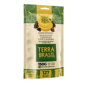 Bananada Cremosa Tipo Caseira coberta com Chocolate 70% Cacau Sem Adição de Açúcares Terra Brasil pouch 5 Unidades de 30g