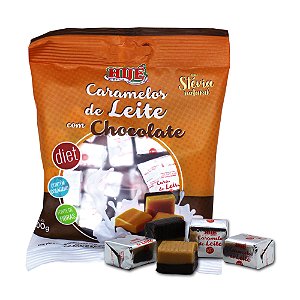 Bala de Caramelo de Leite com Chocolate Diet Hué (Sem Adição de Açúcares) Sem Glúten Pacote 100g