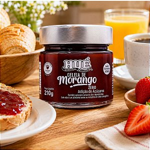 Geleia de Morango Zero Hué (Sem Adição de Açúcares) Vegano Sem Glúten Sem Lactose 210g