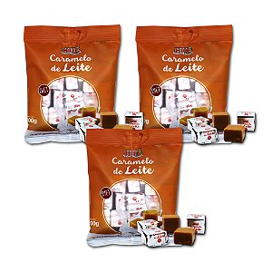 Bala de Caramelo de Leite Diet Hué (Sem Adição de Açúcares) Sem Glúten Pacote 100g Kit 3 unidades