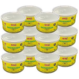 Bananada Diet 400g Vegana Não contém Sódio Alto em Fibras Sem Glúten Kit 12 unidades