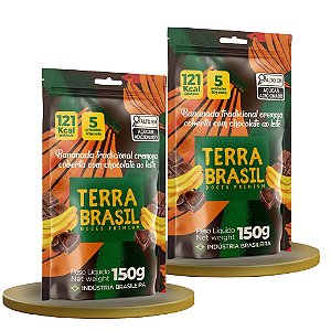 Bananinha Cremosa Coberta com Chocolate Tradicional Terra Brasil 150g Kit 2 unidades (pouch 5 Unidades de 30g)