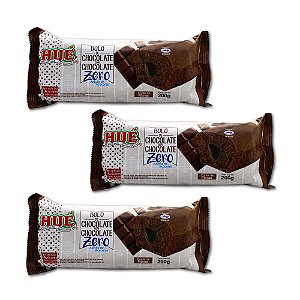 Bolo de Chocolate com Recheio de Chocolate Hué Zero(Sem Adição de Açúcares) 200g - Kit 3 unidades