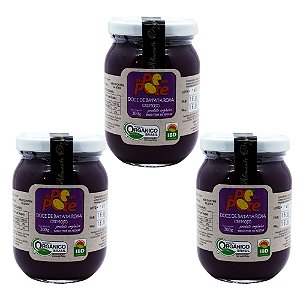 Doce de Batata Roxa Orgânico 300g com Açúcar Sem Glúten Sem Lactose Do Pé ao Pote Kit 3 unidades