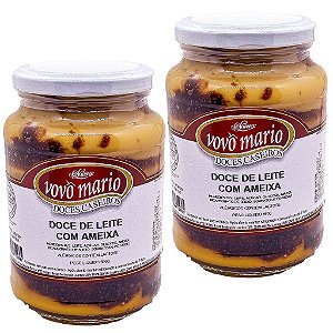 Doce de Leite com Ameixa com Açúcar Sem Glúten Pote 650g​ Doce Vovô Mário Kit 2 unidades