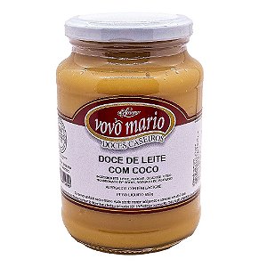 Doce de Leite com Coco com Açúcar Sem Glúten Pote 650g​ Doce Vovô Mário