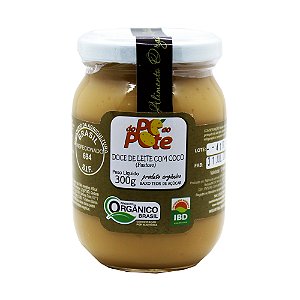 Doce de Leite com Coco Orgânico 300g com Açúcar Sem Glúten Do Pé ao Pote