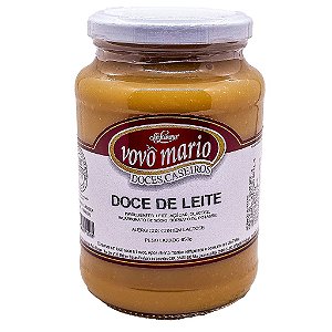 Doce de Leite Puro Tradicional com Açúcar Sem Glúten Pote 650g​ Doce Vovô Mário