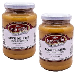 Doce de Leite Puro Tradicional com Açúcar Sem Glúten Pote 650g​ Doce Vovô Mário Kit 2 unidades