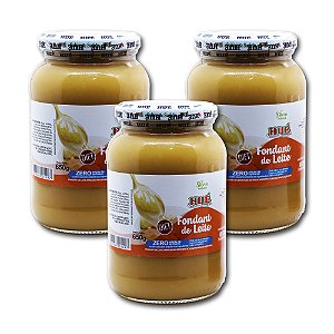 Fondant de Leite Puro (Doce de Leite) Diet Hué (Sem Adição de Açúcares) Sem Glúten Pote 650g​ Kit 3 unidades
