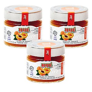 Geleia de Damasco Zero Hué (Sem Adição de Açúcares) Vegano Sem Glúten Sem Lactose 210g Kit 3 unidades