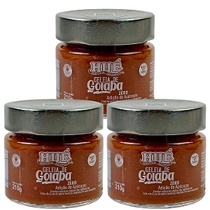 Geleia de Goiaba Zero Hué (Sem Adição de Açúcares) Vegano Sem Glúten Sem Lactose 210g Kit 3 unidades