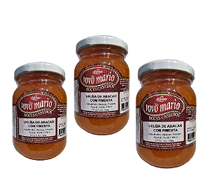Geleia de Abacaxi com Pimenta com Açúcar Sem Glúten Pote 300g​ Doce Vovô Mário Kit 3 unidades