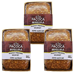 Paçoca Cremosa Gourmet Zero Açúcar 400g La Pasta Paçoca Mineira Kit 3 unidades