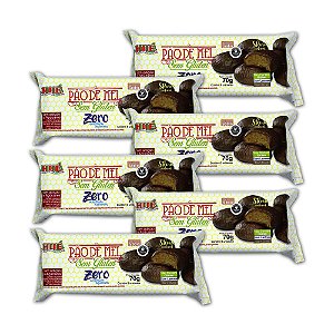 Pão de Mel Zero Açúcar coberto com Chocolate Diet Hué Vegano Sem Glúten Sem Lactose Pacote 70g Kit 6 unidades