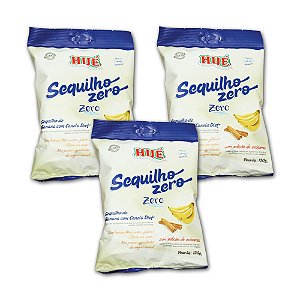 Sequilho de Banana com Canela Zero Hué (Sem Adição de Açúcares) Vegano Sem Glúten Sem Lactose 120g Kit 3 unidades