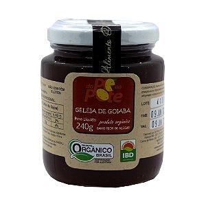 Geleia de Goiaba Orgânica 240g com Açúcar Sem Glúten Sem Lactose Do Pé ao Pote