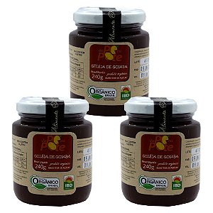 Geleia de Goiaba Orgânica 240g com Açúcar Sem Glúten Sem Lactose Do Pé ao Pote Kit 3 unidades