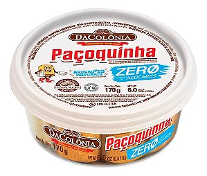 Paçoquinha Zero Dacolônia 170g Pote Vegana, Sem Açúcar e Sem Glúten