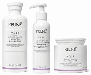 Keune Shampoo + Máscara + Leave-in Blonde Savior