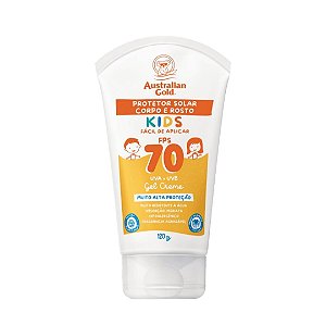 Australian Gold Protetor Solar Corpo e Rosto KIDS FPS 70 120g