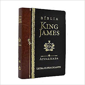 Bíblia King James Atualizada Letra Ultragigante Luxo Marrom