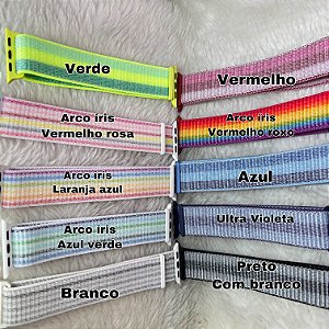 PULSEIRA APPLE WATCH VELCRO LISTRADO 38MM/40MM/41MM