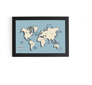 Quadro  Mapa Mundi 3D 30x20cm - Beek